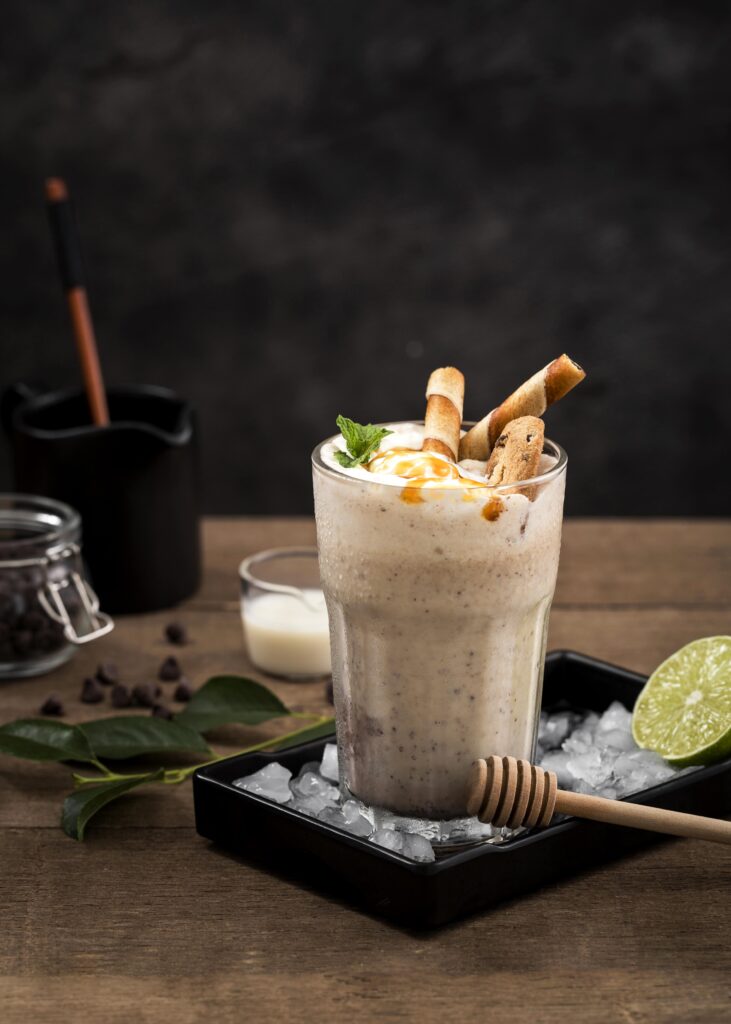 A honey cinnamon almond protein shake