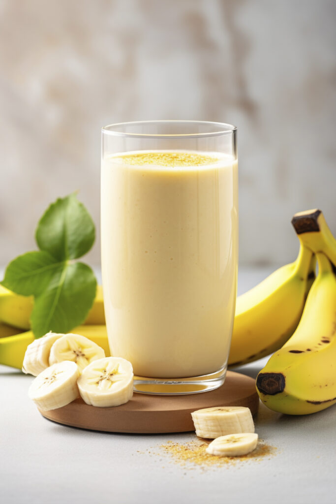 A banana protein shake is a delicious